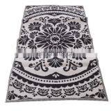Outdoor Black and White Follow Jacquard Plastic Floor Mat