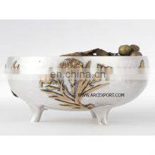 Stainless Steel & Brass Orcid Bowl thumbnail-3