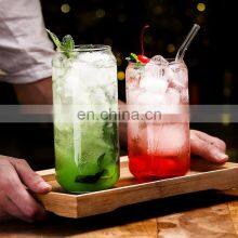 Hot Sale 12oz 16oz Frosted Clear Coffee Soda Shaped Beer Can Glass Cup Sublimation Jar With Bamboo Lid