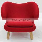 Replica Fiberglass Material Elegant Grace Cashmere Finn Juhl Pelican Chair With Solid Wood Frame thumbnail-3