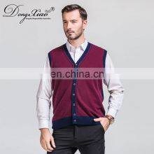 Custom Sleeveless Button Cardigan V-Neck Men's Vest Waistcoat Knitted Weaving for Spring Season thumbnail-5