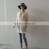 2016 Summer Promotion High Quality Cotton Fabric Lace Coat,lace Cardigan thumbnail-6