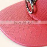 Cool Punk Rock Lion Head Decorated Flat Brim Snake PU Leather Hiphop Cap thumbnail-4