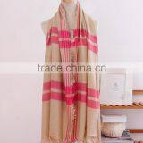 New Style Korea Fashion Woman Winter Tassel Plaid Acrylic Shawl thumbnail-2
