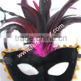 Rose Red Cock Feather Halloween Mask Party Supplies thumbnail-5