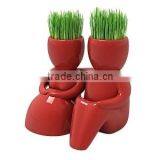 Double Red Lovers Ceramic Pot Head Doll thumbnail-1