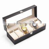 Different Grids Luxury Black Leather Watch Storage Box thumbnail-3