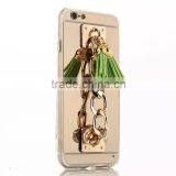 Luxury Tassel Metal Chain Mirror Rubber TPU Mobile Phone Cover Case For Apple IPhone 5G 5S 6S 6 Plus thumbnail-2