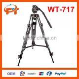 Professional Video Tripod Heavy Duty With Fluid Pan Head for Camera Film Photography WT717 thumbnail-1