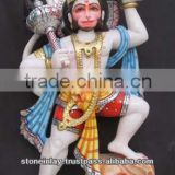 Hanuman Statue Lifting Mountain from Marble