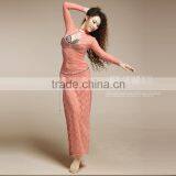 High Quality Belly Dance Lace Long Dress From China Wuchieal (QC2272) thumbnail-3