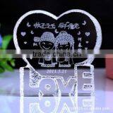 Exquisite 3d Laser Crystal Gift Crystal Wedding Decoration