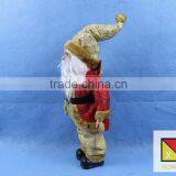 Luxurious Standing Santa Claus Christmas Figure in Red Holly Berry Coat With Corduroy Pants thumbnail-2