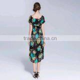 Silk New 2016 Autumn Summer Women Dress Short Sleeve Casual Dresses thumbnail-2