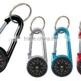 Mini Cheap Aluminum Portable School Carabiner With Compass for Promotion