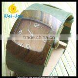 2015 Newest Vogue Hot Sale Charming Wood Case With Genuine Leather Watch(WJ-3927) thumbnail-2
