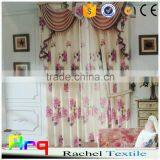 Curtain, Cushion Cover, Bedding Fabric With Flower Printed on Linen thumbnail-1