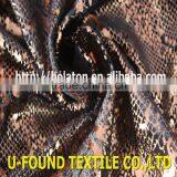 New Fancy Item 95% Polyester 5% Spandex Warp Knitted Velvet With Bronze Foil Python Pattern Print Fabric thumbnail-5