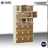 Fashionable 18 Door Brown Steel Clothing Locker Thin Edge Design Wardrobe Steel Gym Storage Locker thumbnail-6