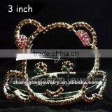 Small Size Bear Design Crystal Tiara thumbnail-1
