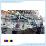Automatic 8 color 32 station T-shirt screen printer