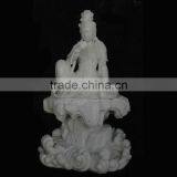Hand Carved White Marble Buddha Statue thumbnail-1