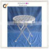 Antique White Metal Glass Round Coffee Tables thumbnail-1