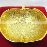 Beautiful Wedding Gift Gold Plated Brass Apple Shape Bowl thumbnail-2