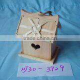 New Unfinished Wooden Bird House Wholesale thumbnail-1