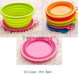 Hot Selling Portable Silicon Pet Feeding Bowl / Silicon Folding Pet Bowl thumbnail-1