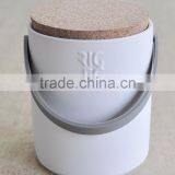 Ceramic Cylindric Galze Canister With Wooden Cork and PC Handle, Ceramic Canister thumbnail-5