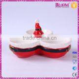 High Quality Red Christmas Ceramic Candy Dish thumbnail-3