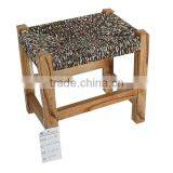 Vintage Black Seagrass Woven Seat Solid Wood Baby Chair With Lidder Back thumbnail-5