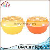 NBRSC Lemon Shaped 2 Layers Round Microwave Bento Lunch Box Kids Picnic Food Plastic Container thumbnail-1