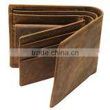 Manufacture Crazy Horse Leather Short Men's Wallet With ID Card Holder thumbnail-1