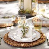 Round Natual Straw Weave Water Hyacinth Dinner Pad Mat Placemat Tablemat for Wedding