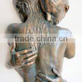 New Products Indoor Abstract Lover Huging Bronze Relief Wall Sculpture thumbnail-1