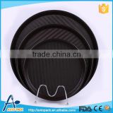 Coffee colored round plastic serving tray for cafe /hotel