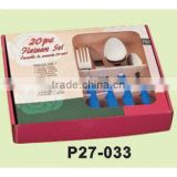 20 pcs stainless steel flatware set with pp handle