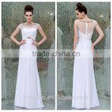 2015 White Chiffon Beaded Woman Summer Evening Dress thumbnail-1