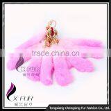 CX-R-39B Good Quality Wholesale Rabbit Fur Metal Custom Keychain Key Ring thumbnail-3