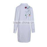 Maxnegio Button up Shirt Casual Cotton Embroidered Dress Shirt thumbnail-6