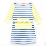 2017 New Arrival Baby Clothes Wholesale Hot Sale Cotton Cheap Blue Stripe Children's Boutique Fashion Adult Size Baby Girl Dress thumbnail-1