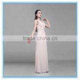 Wholesale Deep V Chiffon Modern Handmade Pleated Long Evening Dress thumbnail-2