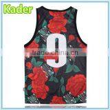 Polyester Vest All Over Flower Sublimation Printing Ladies Tank Top thumbnail-2