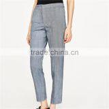 OEM Side Pockets Kinny Herringbone Light Blue Trousers Womens thumbnail-5