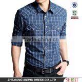 High Quality Elegant Blue Popular Flannel Printed Checked Style Shirt thumbnail-1