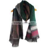 Colorful 100% Acrylic Shawl Stole Winter Geometric Border Korean SCARF RL-206 thumbnail-3