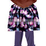 China Suppilers Summer Autumn Girls Clothing Sleeveless Ruffle Lace Printing Outfit thumbnail-2