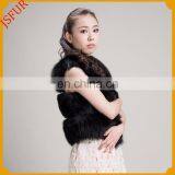High Quality Womens Fashion Black Fur Gilets/waistcoat thumbnail-5